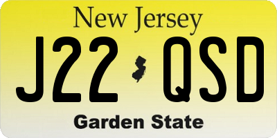 NJ license plate J22QSD