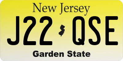 NJ license plate J22QSE