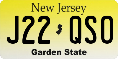 NJ license plate J22QSO