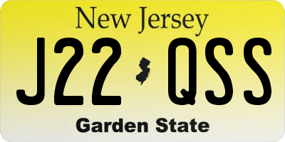 NJ license plate J22QSS
