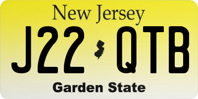NJ license plate J22QTB