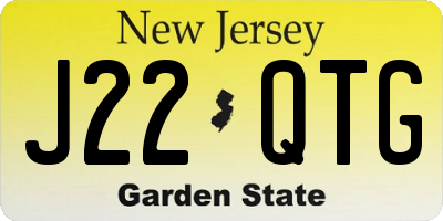 NJ license plate J22QTG