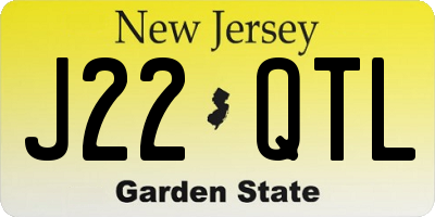 NJ license plate J22QTL