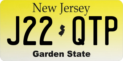 NJ license plate J22QTP