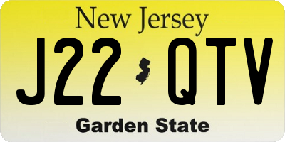 NJ license plate J22QTV