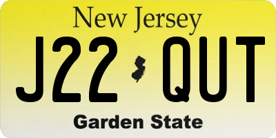 NJ license plate J22QUT
