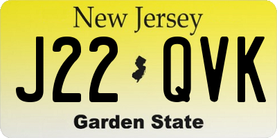 NJ license plate J22QVK