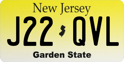 NJ license plate J22QVL