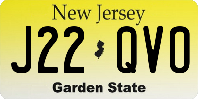 NJ license plate J22QVO