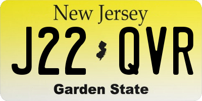 NJ license plate J22QVR