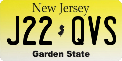 NJ license plate J22QVS
