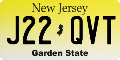NJ license plate J22QVT
