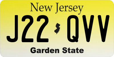 NJ license plate J22QVV