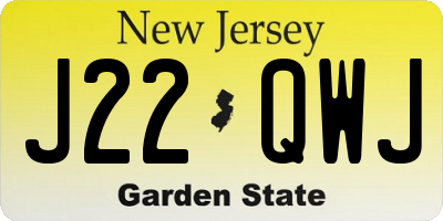 NJ license plate J22QWJ