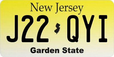 NJ license plate J22QYI