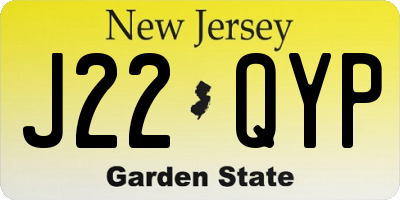 NJ license plate J22QYP