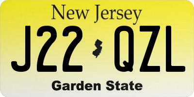 NJ license plate J22QZL