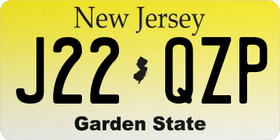 NJ license plate J22QZP