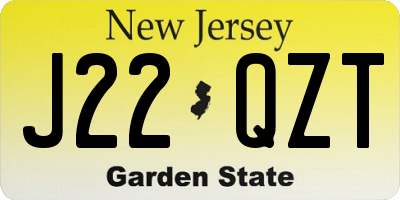 NJ license plate J22QZT