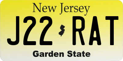 NJ license plate J22RAT