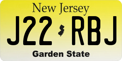 NJ license plate J22RBJ