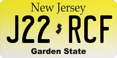 NJ license plate J22RCF