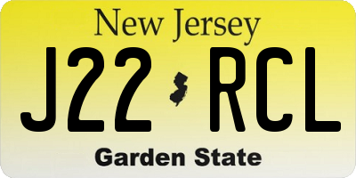NJ license plate J22RCL