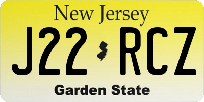 NJ license plate J22RCZ