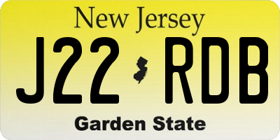NJ license plate J22RDB