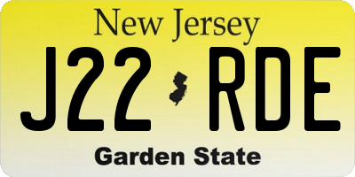NJ license plate J22RDE
