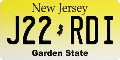 NJ license plate J22RDI