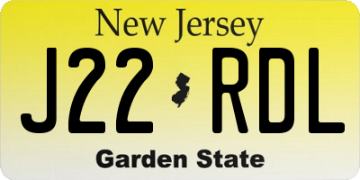 NJ license plate J22RDL