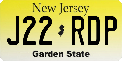NJ license plate J22RDP