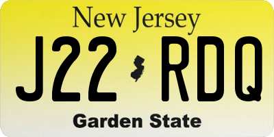 NJ license plate J22RDQ