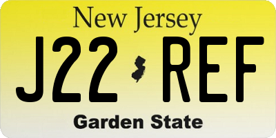 NJ license plate J22REF