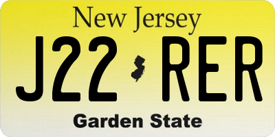 NJ license plate J22RER