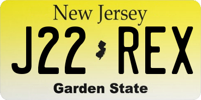 NJ license plate J22REX
