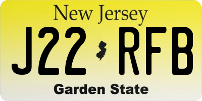 NJ license plate J22RFB