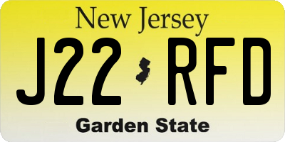 NJ license plate J22RFD