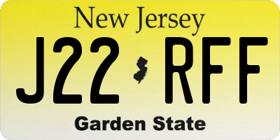 NJ license plate J22RFF
