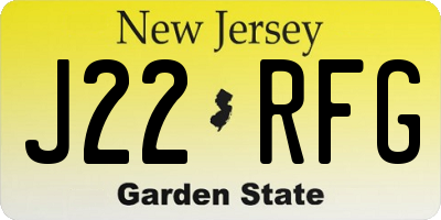 NJ license plate J22RFG