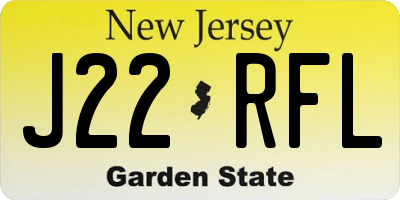 NJ license plate J22RFL