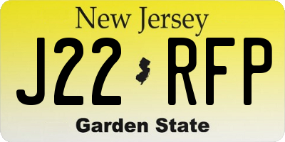 NJ license plate J22RFP