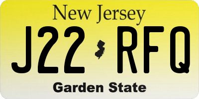 NJ license plate J22RFQ