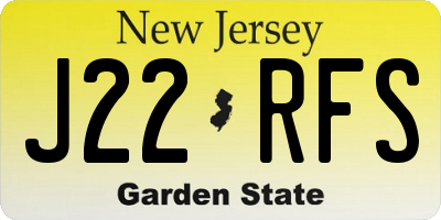 NJ license plate J22RFS
