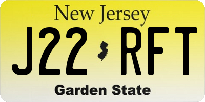 NJ license plate J22RFT