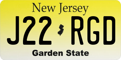 NJ license plate J22RGD