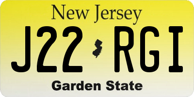 NJ license plate J22RGI