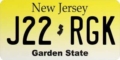 NJ license plate J22RGK