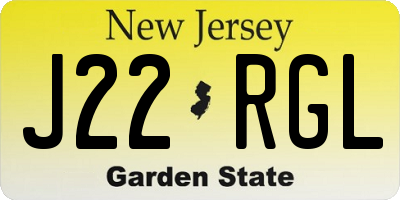 NJ license plate J22RGL